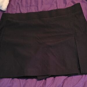 Black Mini Skirt with Side Slit